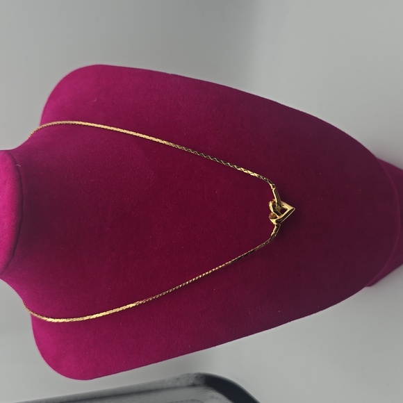 Christian Dior Heart Silver Rhinestones Gold Plated Pendant Necklace (EUC)✨️🖤✨️ - Picture 8 of 10
